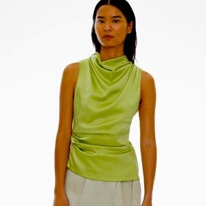 Helmut lang green silk top